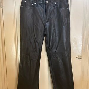 J. Crew Black Leather Trousers